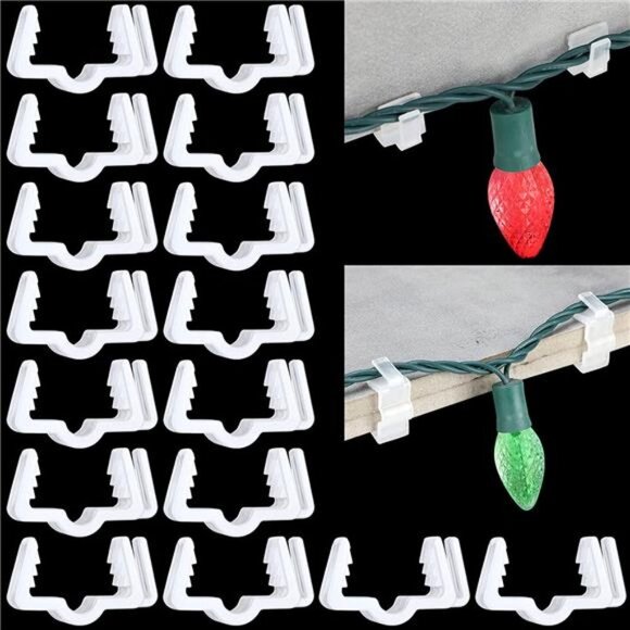 50 Pieces Christmas Holiday Light Hanger Hooks 1" Fascia Boards Clip - Picture 6 of 7